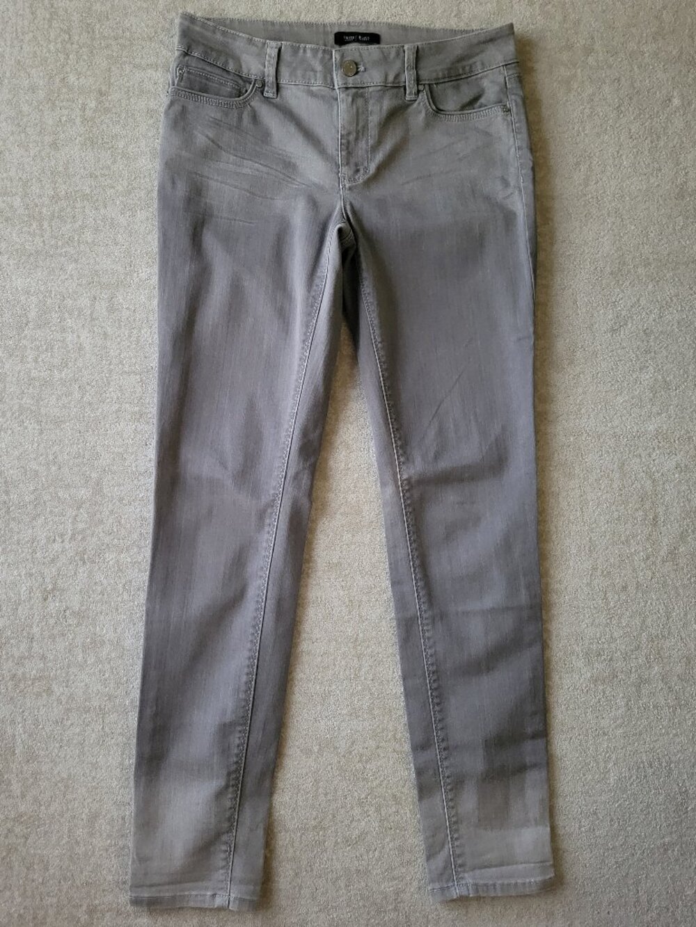 WHBM 4 Reg Feel Beautiful Mid Rise Skinny Jeans Stretch Denim Grey Ombre Wash